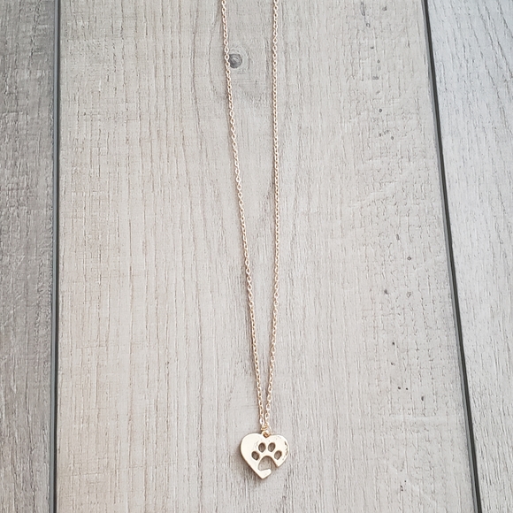 NWT Heart Paw Gold necklace - Picture 2 of 3